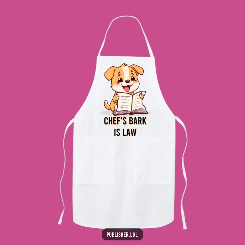 Funny Happy Dog Manuscript Apron: Cook and Celebrate Your Writing Wins