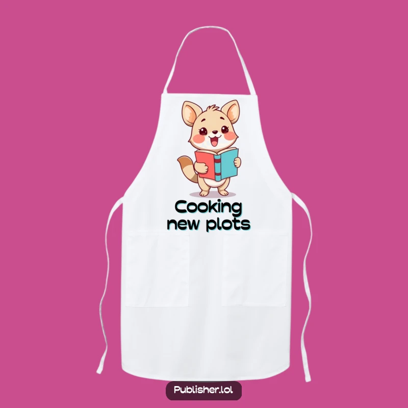 Funny Adorable Animal Book Presenter Apron - Kitchen & Hilarious Gift