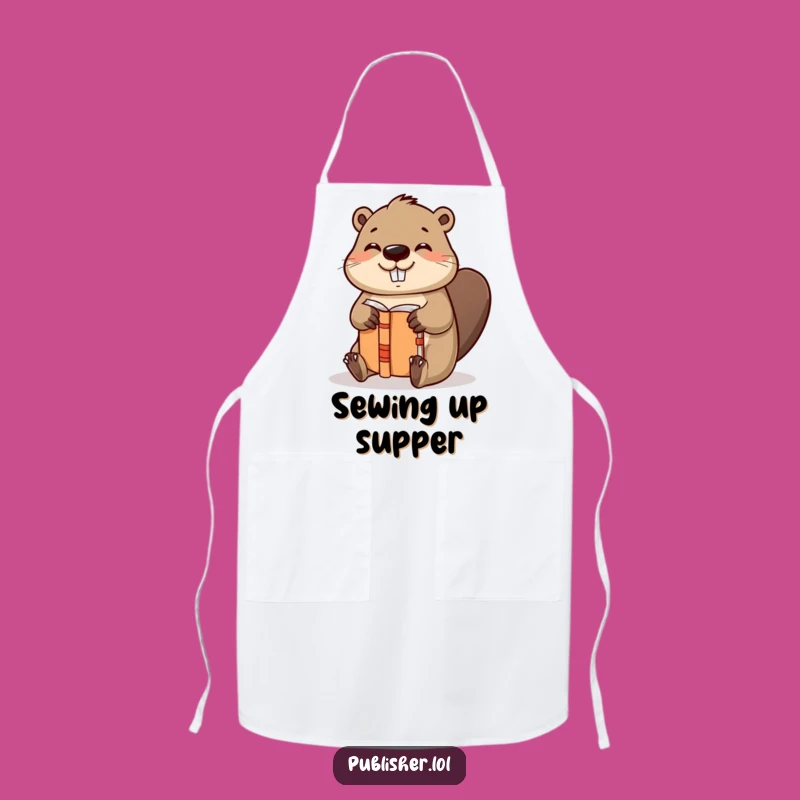 Funny Beaver Bookbinding Apron - Create with Gusto and Satisfaction