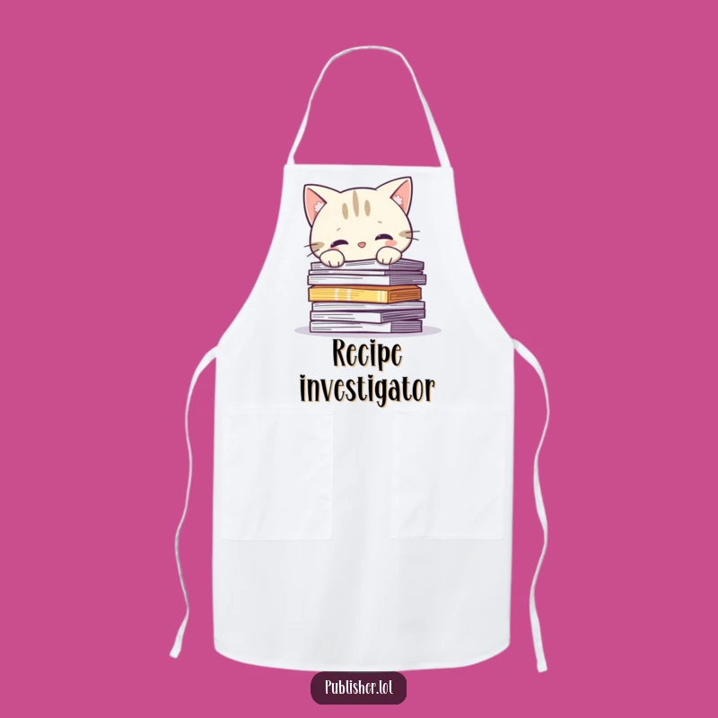 Funny Curious Cat Pages Apron: Cook with Charm and a Literary Touch