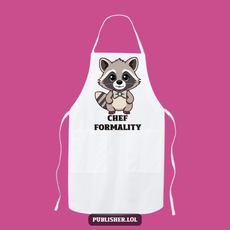 Funny Kawaii Raccoon Apron: Cook with Class and Dapper Bow Tie Style