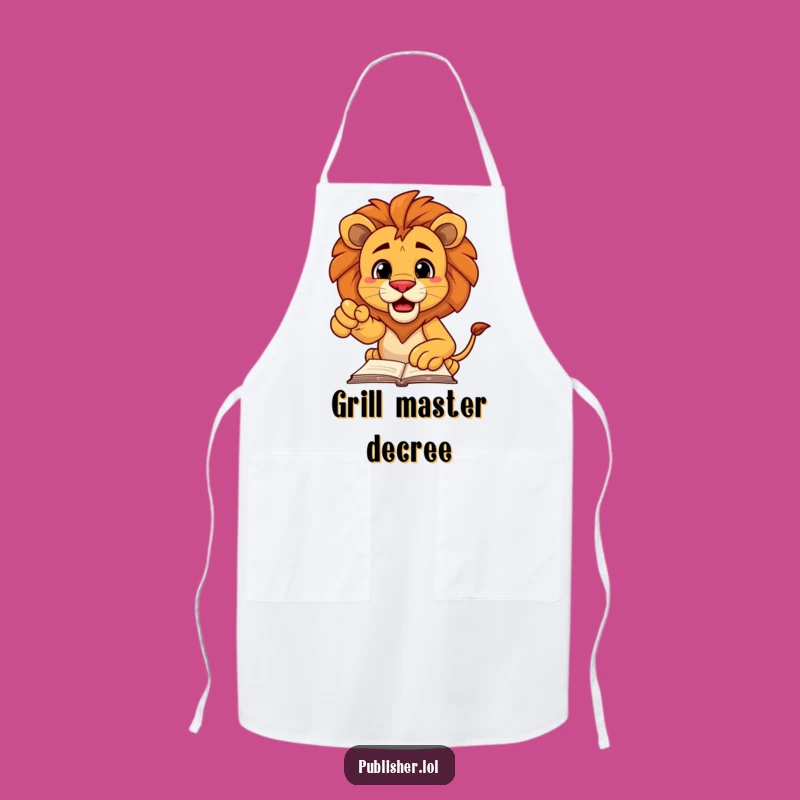 Funny Lion Manuscript Apron: Cook with Decisive Roars and Hilarious Style