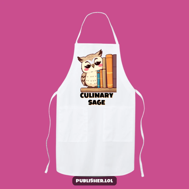 Funny Owl Librarian Apron - Cook with Wisdom and Serene Style