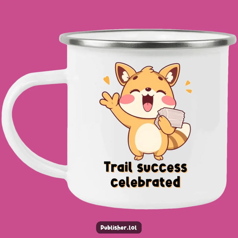 Funny Playful Animal Cheering Camping Mug - Celebrate Outdoors!