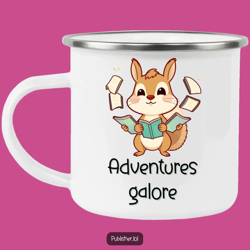 Funny Squirrel Camping Mug: Stay Fueled with Hilarious Manuscript Juggling Adventures