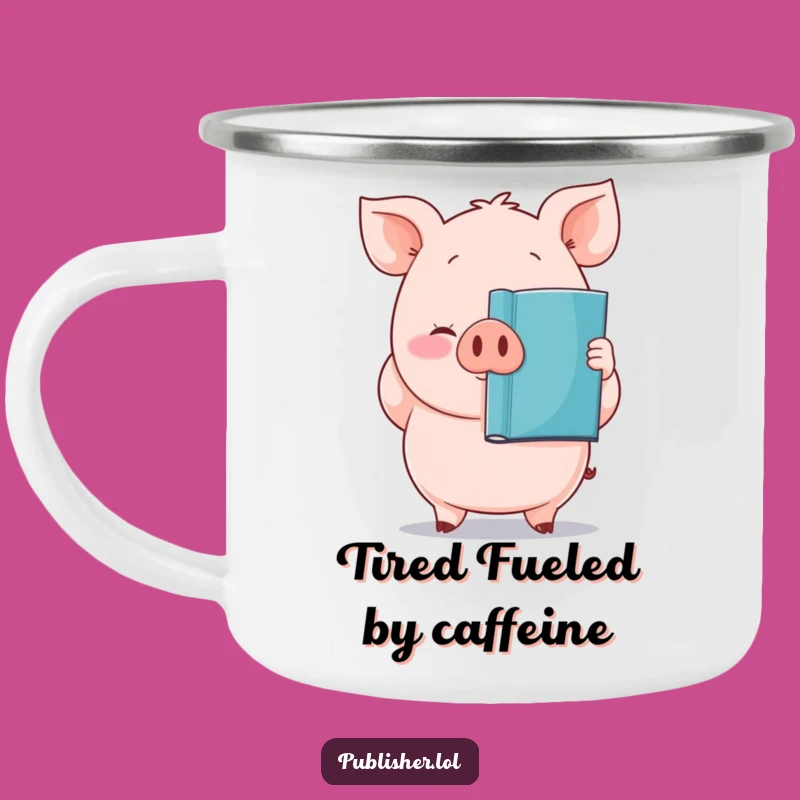 Funny Pig Author Camping Mug: Enjoy Your Coffee with Literary Adventures