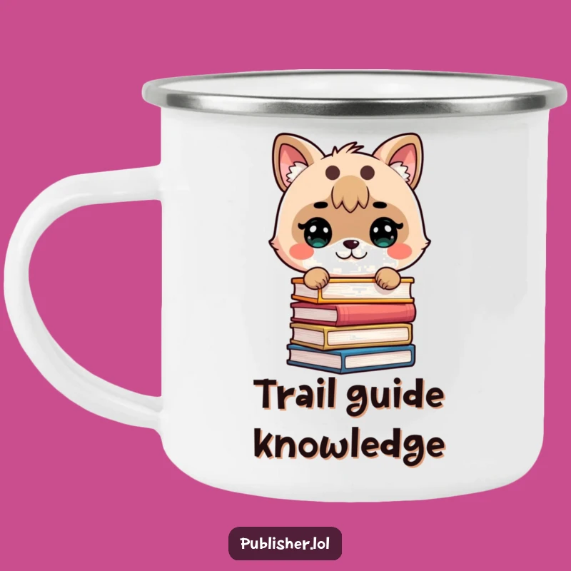 Funny Bookworm Stack Camping Mug - Approved for Reading Adventures!