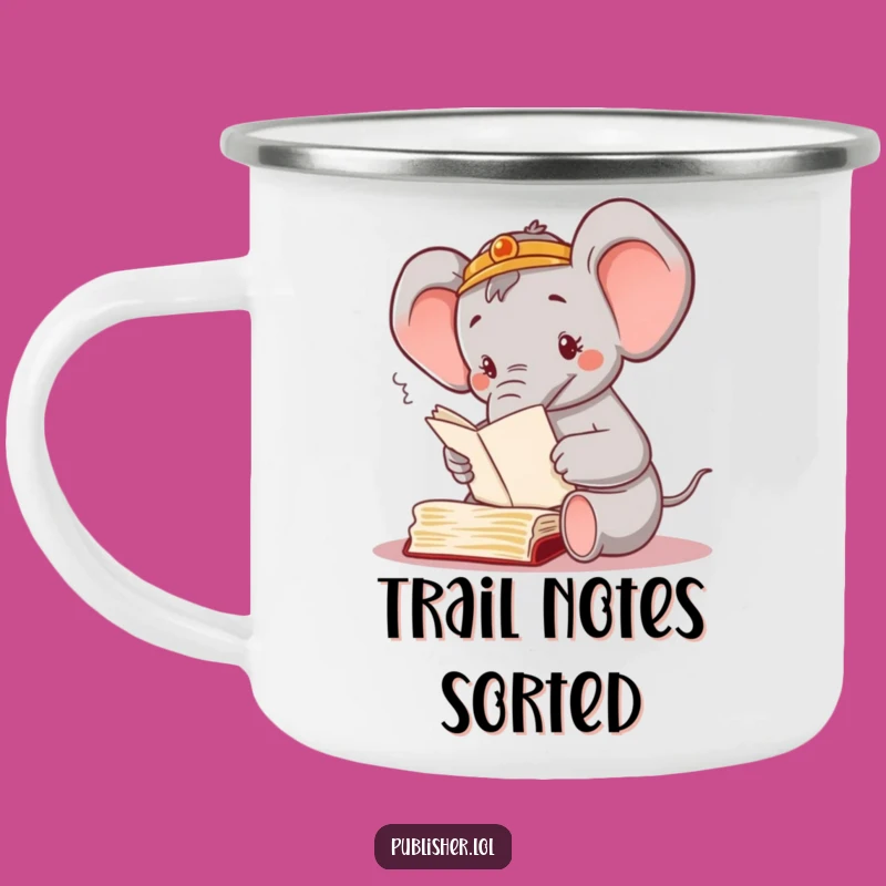 Funny Elephant Manuscript Camping Mug: Organize Your Adventures with Laughter