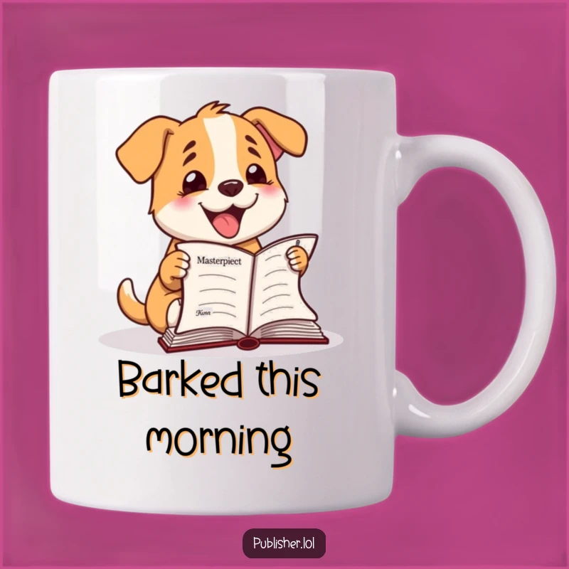 Funny Happy Dog Manuscript Mug: The Perfect Gift for Writers and Dog Lovers
