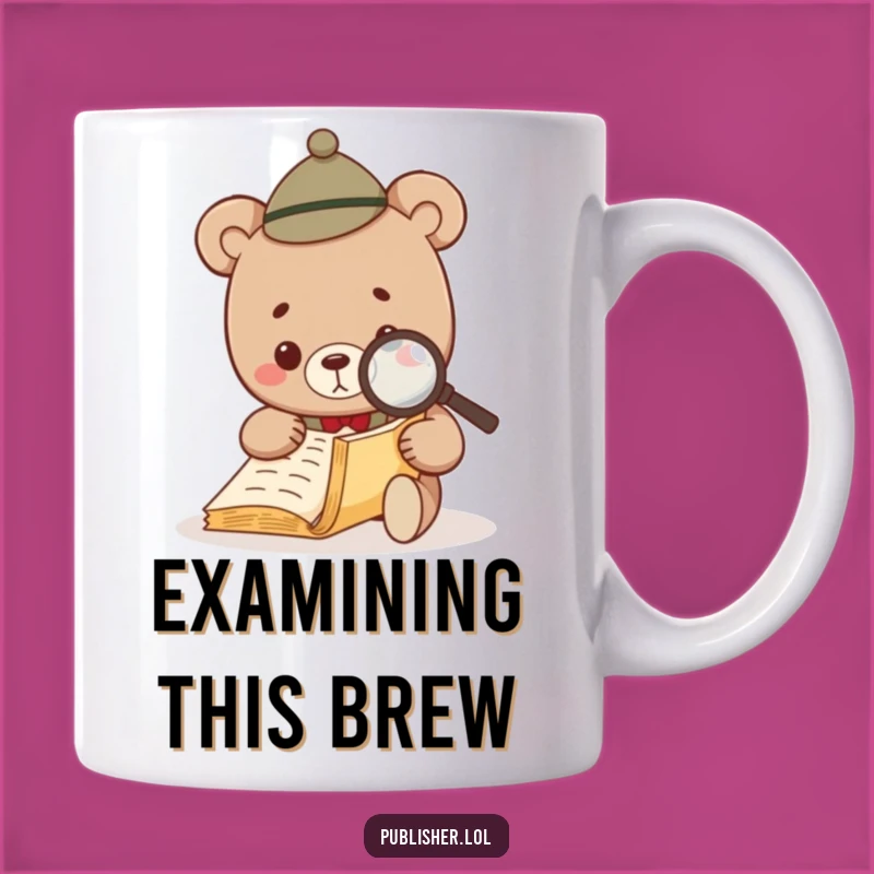 Funny Bear Investigator Mug - Hilarious Bookworm Gift for Readers