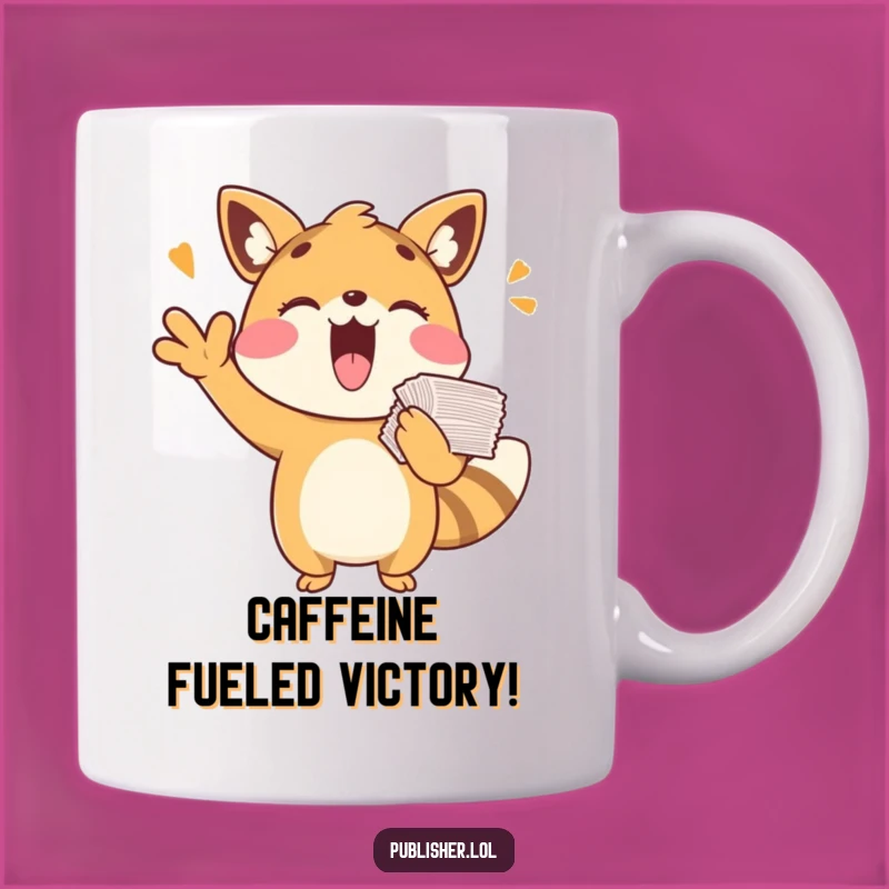 Funny Playful Animal Cheering Mug - Perfect Gift for Enthusiasts