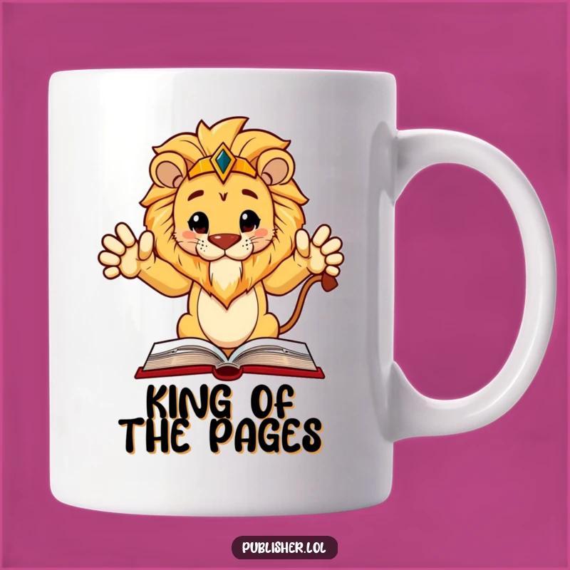 Funny Regal Lion Authoritative Book Mug: The Perfect Gift for Leaders and Bookworms