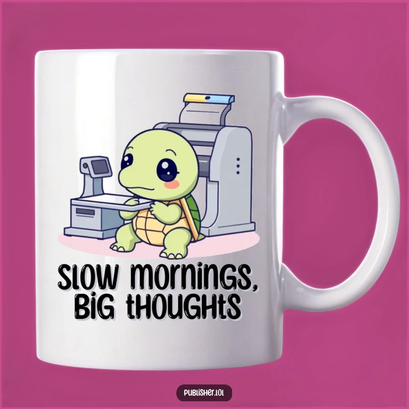 Funny Turtle Scholar Mug - Deep Thoughts on Printing Press Humor Gift