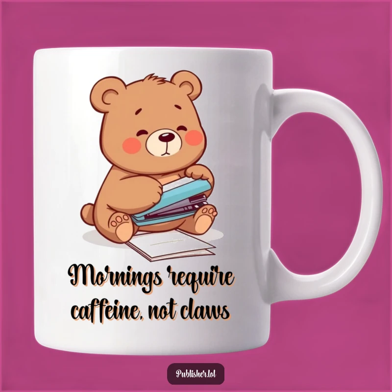 Funny Clumsy Bear Mug - Hilarious Office Mishap Gift for Chaos Lovers