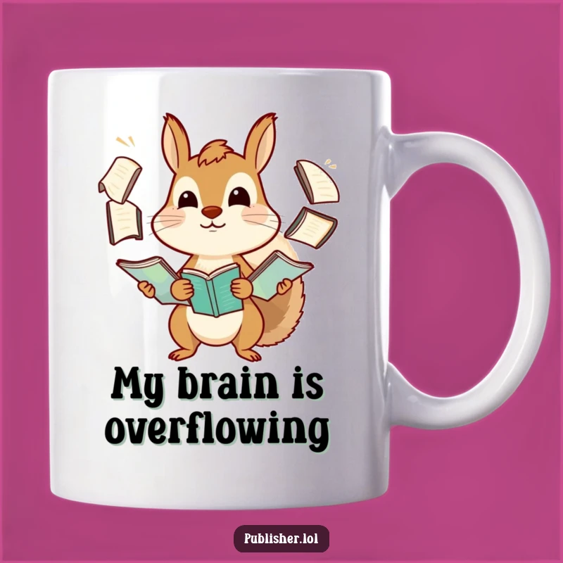 Funny Squirrel Juggling Manuscripts Mug: A Hilarious Gift for the Overwhelmed Student or Scholar