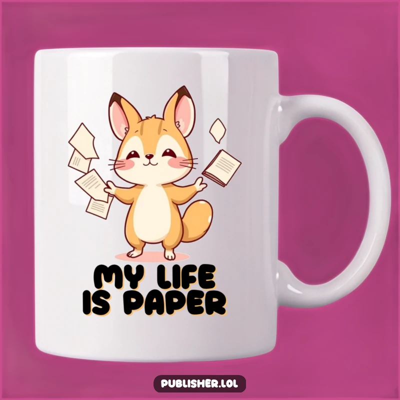Funny Tiny Animal Juggling Papers Mug - Hilarious Office Gift for Busy Bees