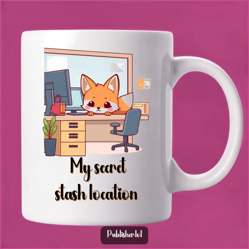 Funny Cunning Fox Peeking Mug - The Perfect Witty Office Gift