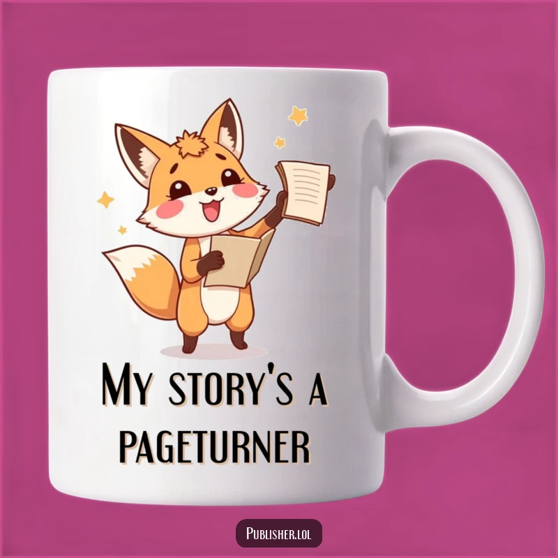 Funny Fox Manuscript Toss Mug, Amused Writer Gift, Hilarious Literary Humor