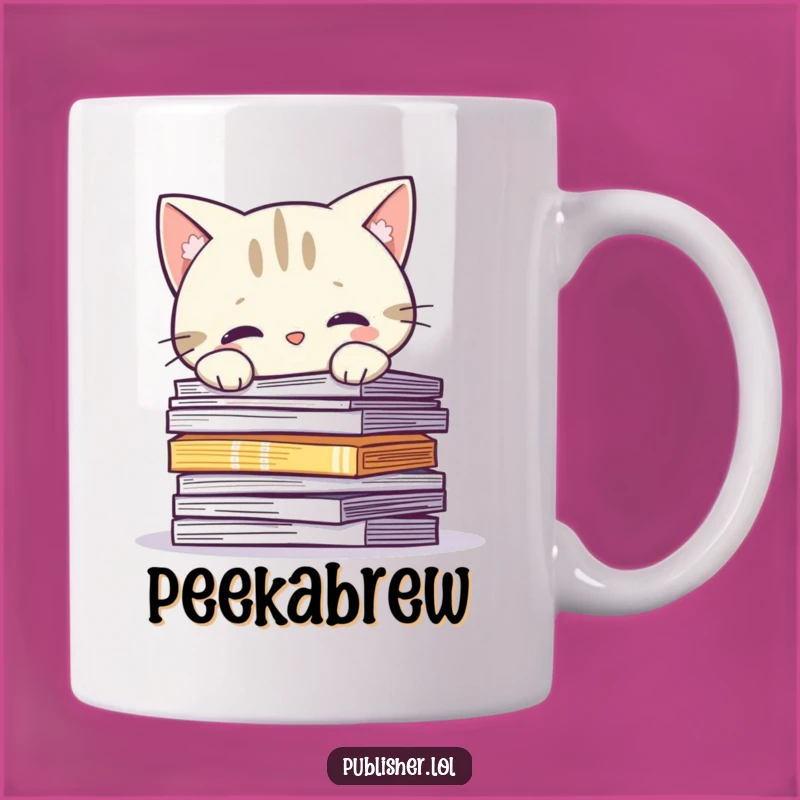 Funny Curious Cat Pages Mug: A Purrfect Gift for Book Lovers and Cat Enthusiasts