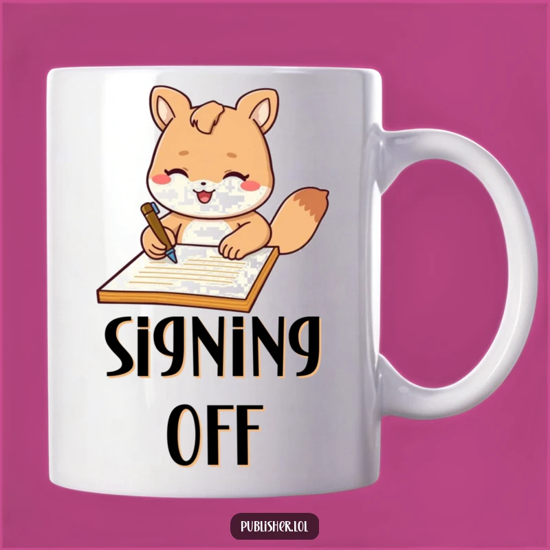 Funny Official Business Mug: Animal Signing Document with Flair Gift