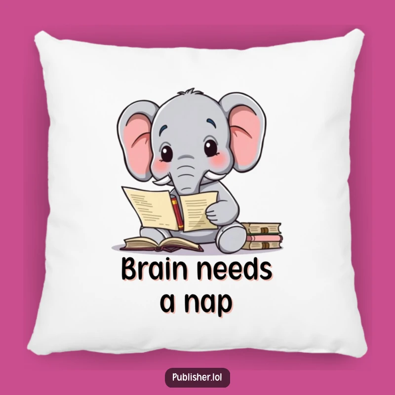Funny Elephant Publishing Pillow: Rest Your Head on Literary Wisdom