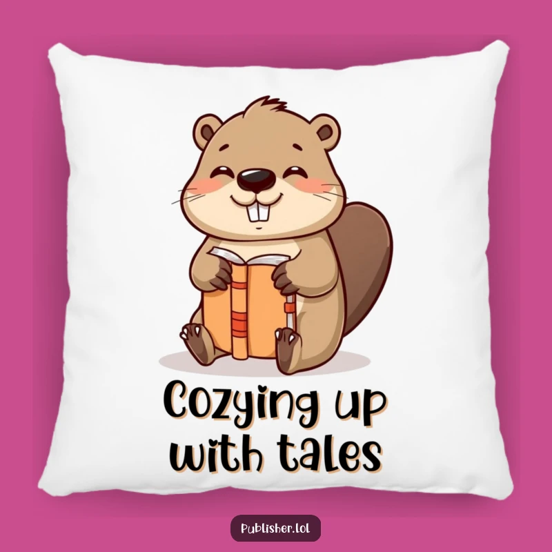 Funny Beaver Bookbinder Pillow - Comfort for Dedicated Readers