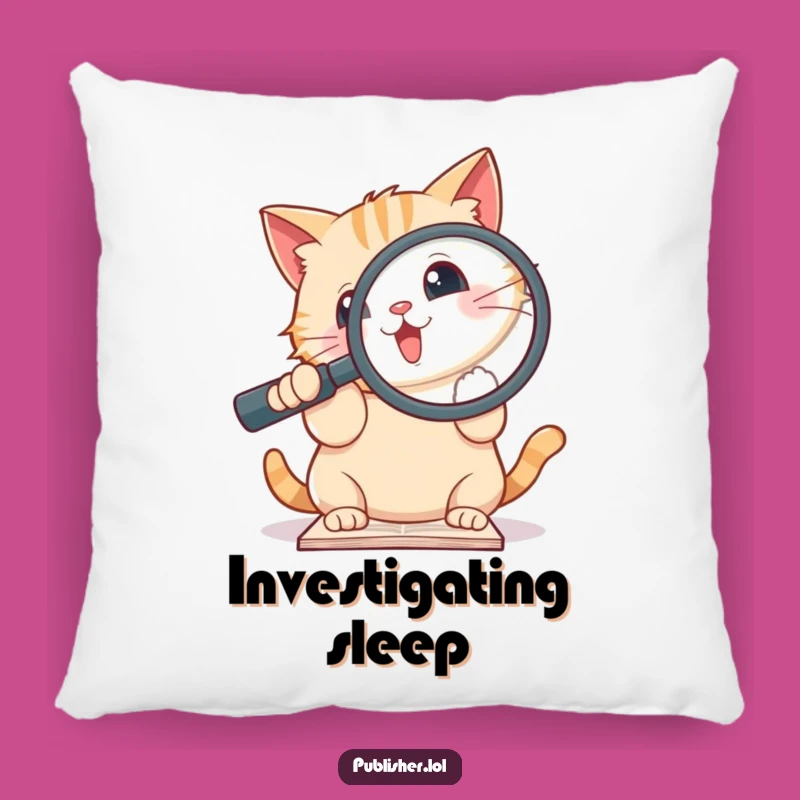 Funny Cat Magnifying Pillow: Snuggle Up with Detective Comfort!