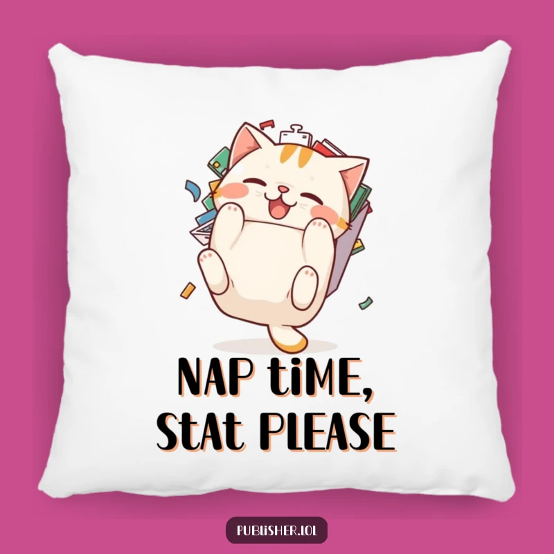 Funny Cat Tumbles Inbox Pillow: Cozy Chaos and Hilarious Cat Decor