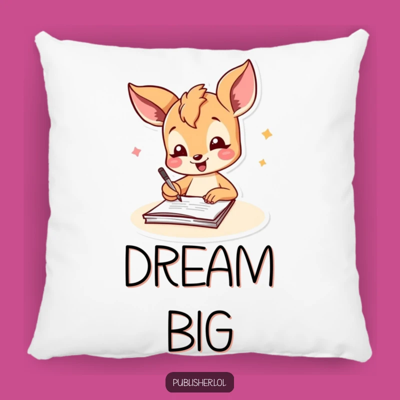 Funny Fawn Signing Document Pillow: Cozy Comfort with Joyful Achievement Vibes