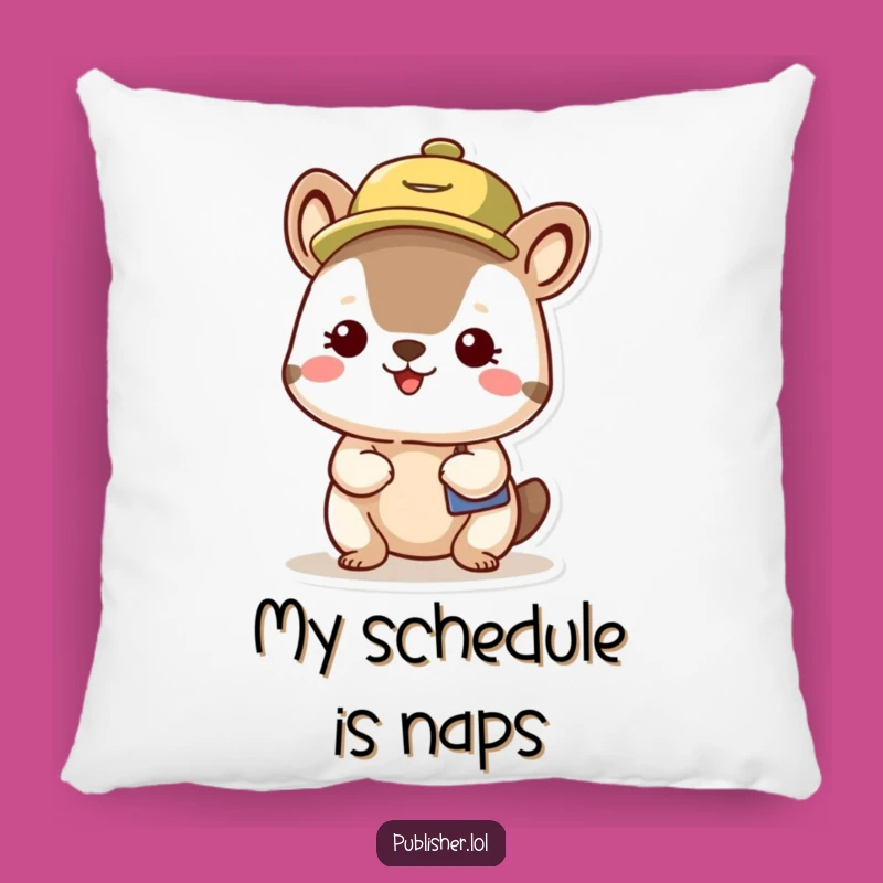 Funny Organized Animal Pillow - Cozy Busy Schedule Character Cushion, Perfect Funny Gift
