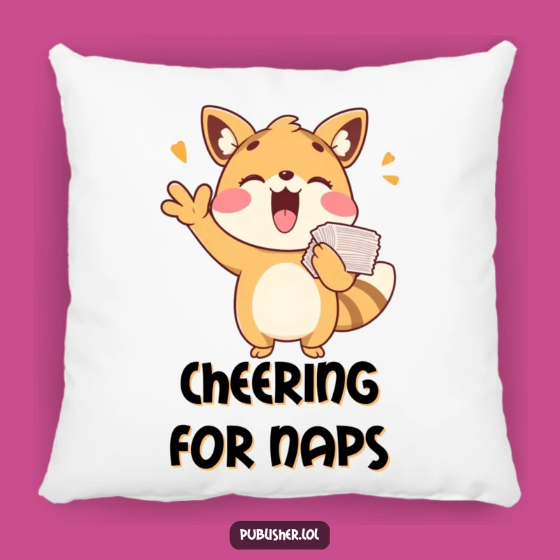 Funny Playful Animal Cheering Pillow - Cozy Comfort and Happy Vibes