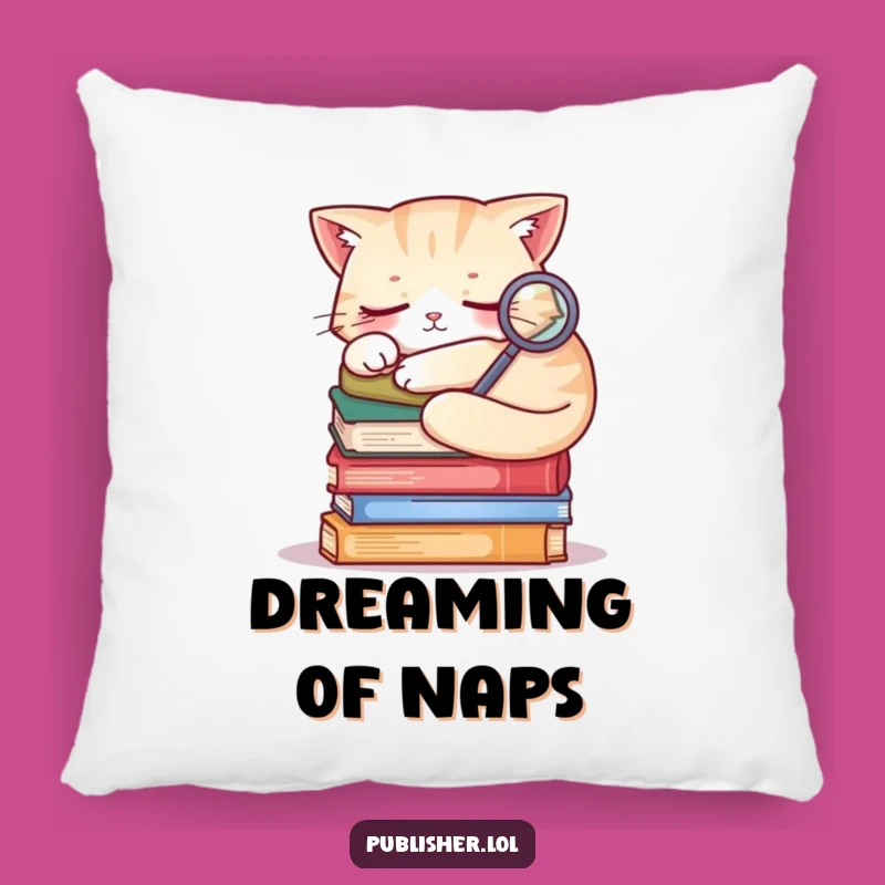 Funny Sleepy Cat Book Pillow: Cozy Comfort For The Curious Reader!