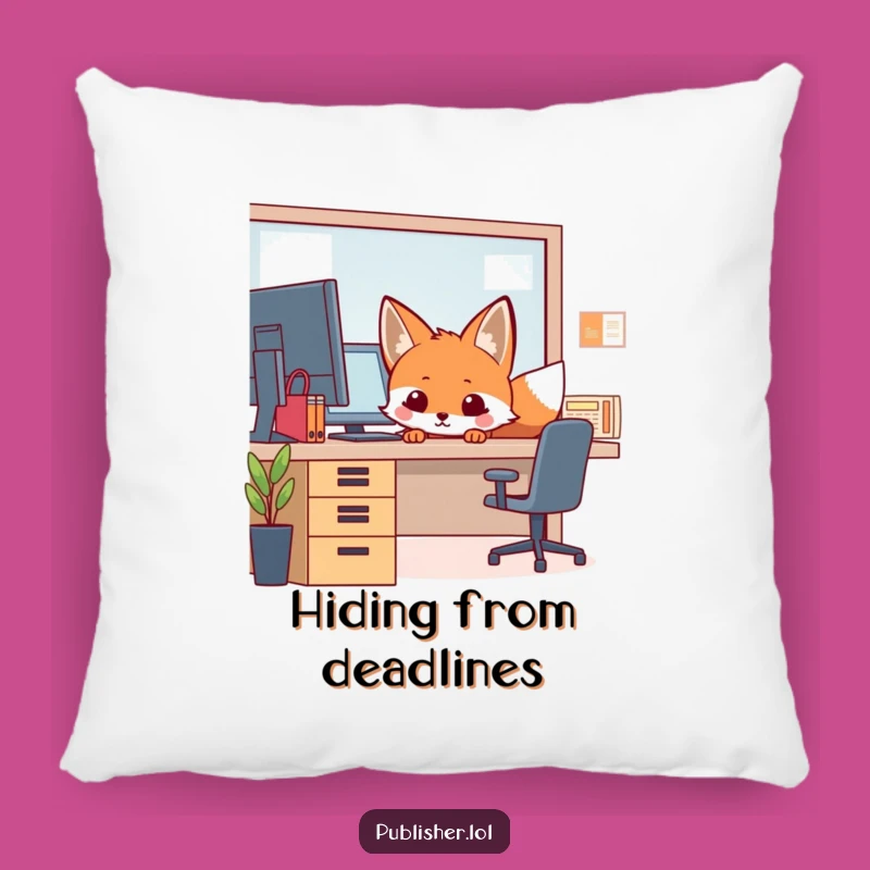 Funny Fox Desk Pillow - Comfy and Cunning Office Accent Gift