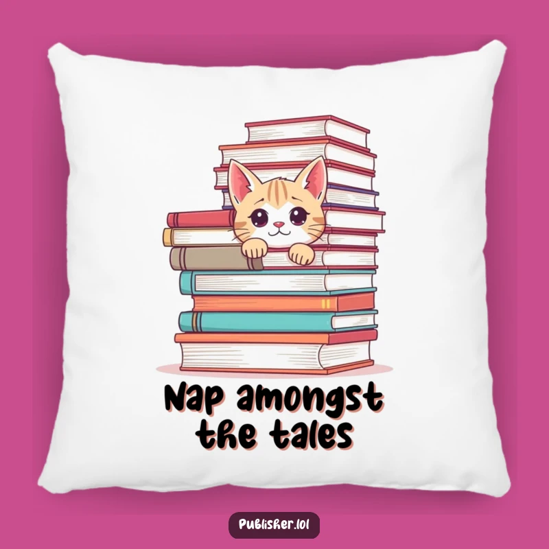 Funny Cat Book Pillow: Cozy Comfort for Feline Book Lovers