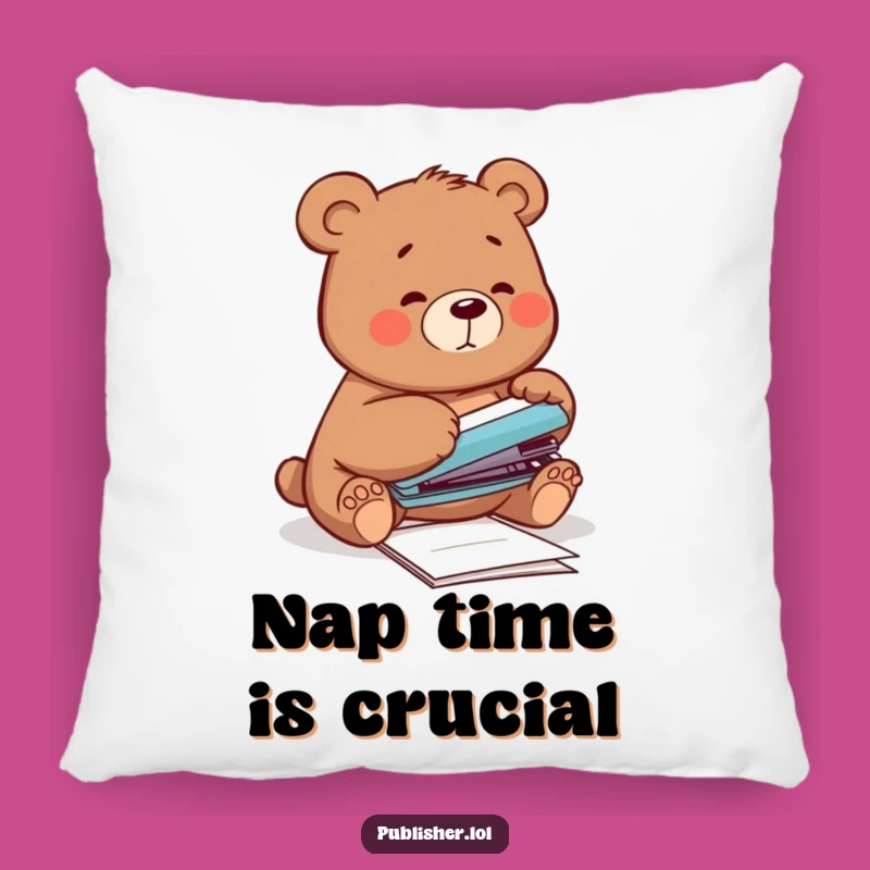 Funny Bear Comfort Pillow - Cozy Hug for Office Blunders