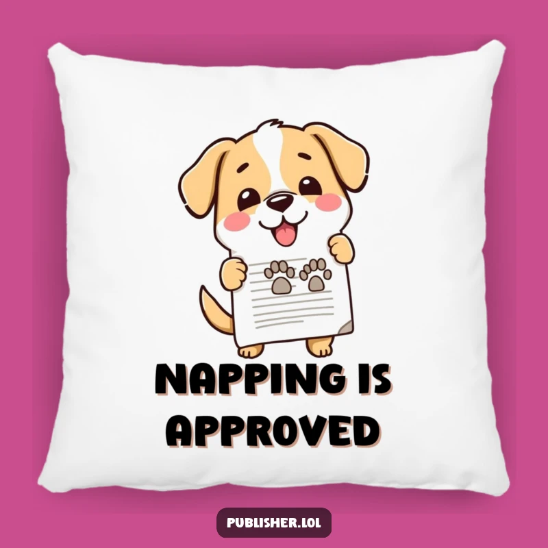 Funny Dog Approval Pillow: Cozy Comfort with a Happy Paw