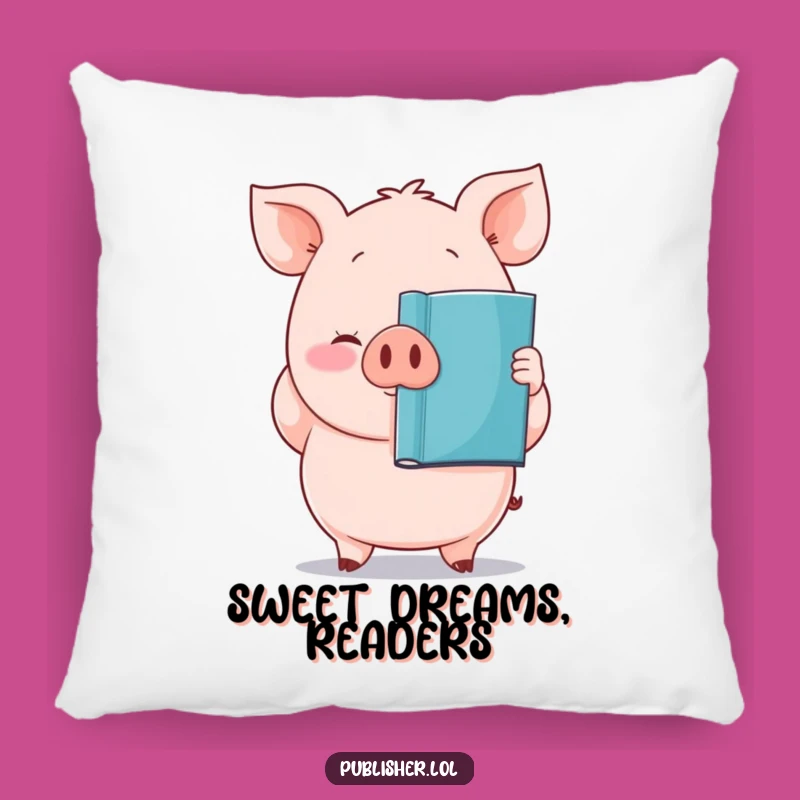 Funny Pig Author Pillow: Get Comfy with Literary Humor and Bookish Charm