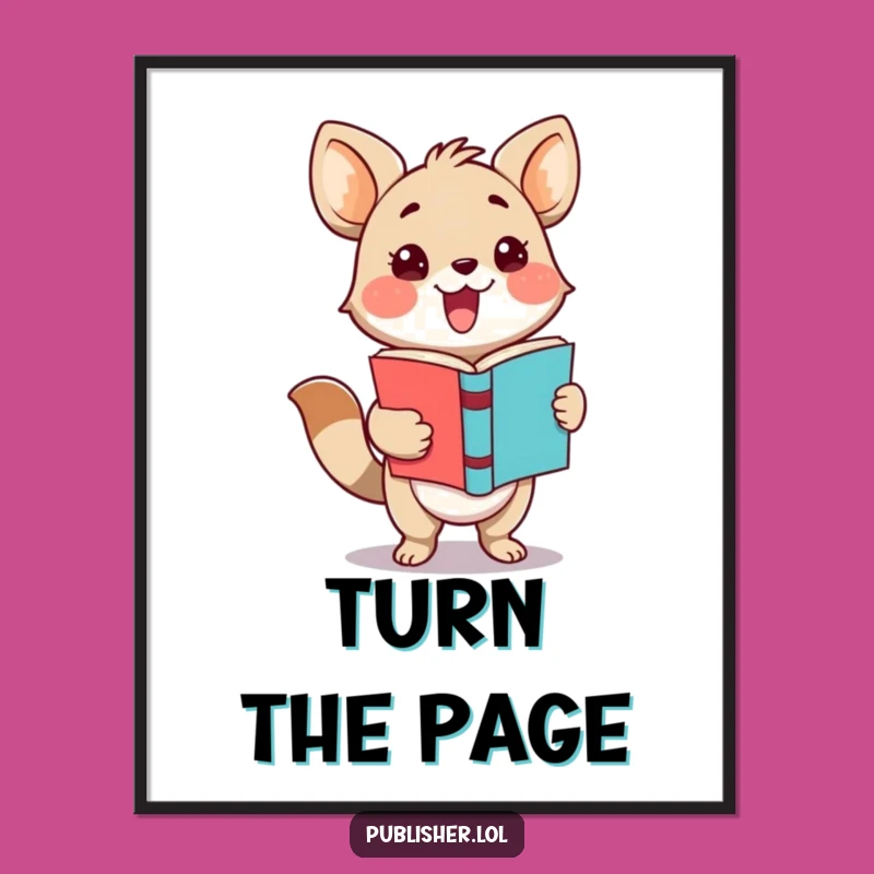 Funny Adorable Animal Book Presenter Digital Art - Instant Hilarious Decor