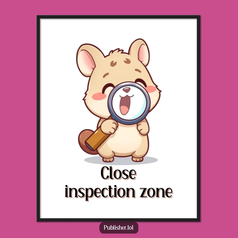 Funny Animal Magnifying Digital Art - Instant Intriguing Decor