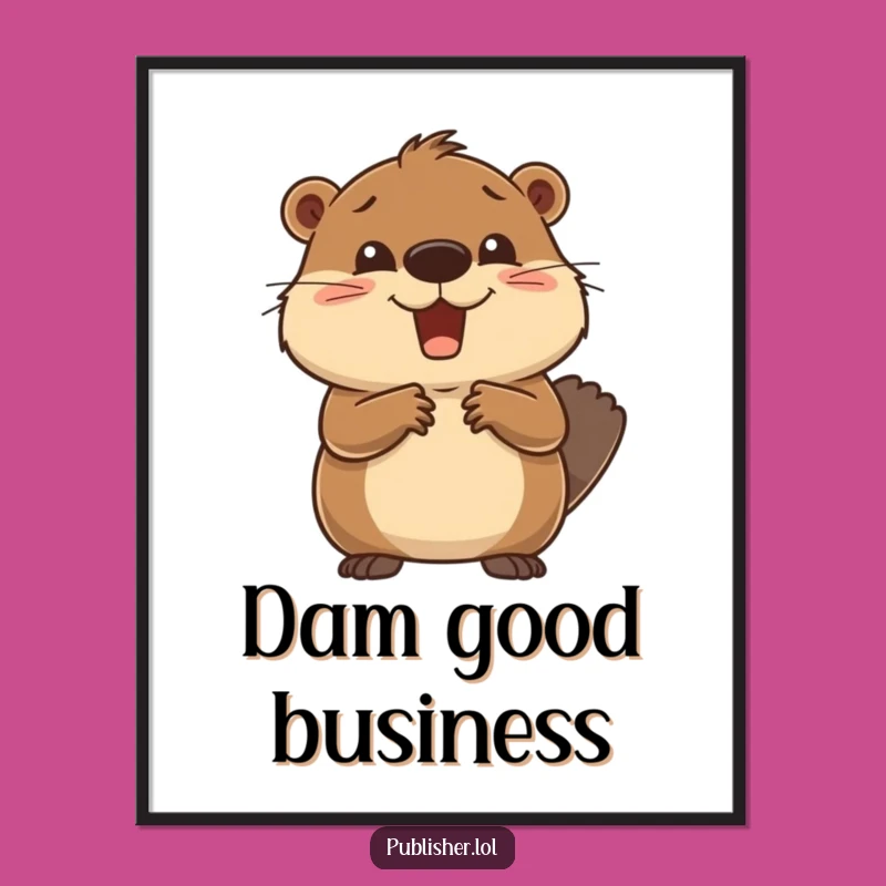 Funny Beaver Deal Art Print - Instant Business Humor for Your Space