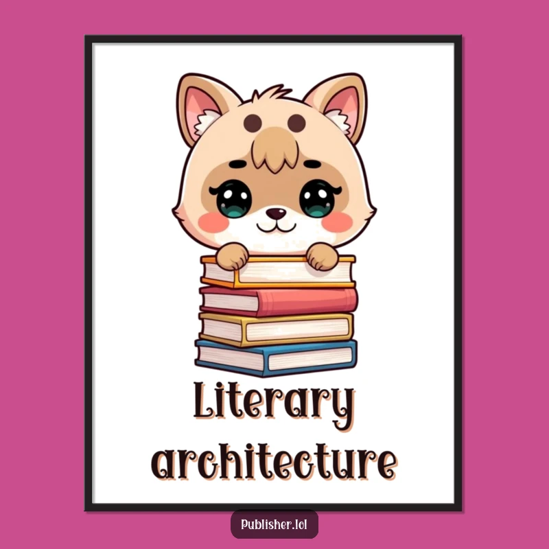 Funny Bookworm Stack Digital Art - Instant Literary Charm for Your Walls!