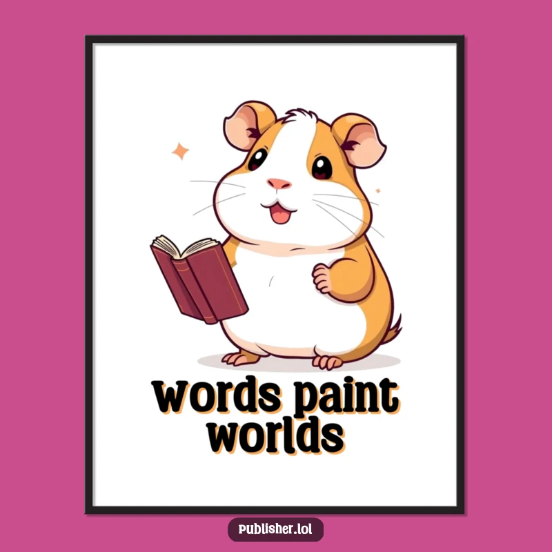 Funny Guinea Pig Author Digital Art: Instant Literary Decor
