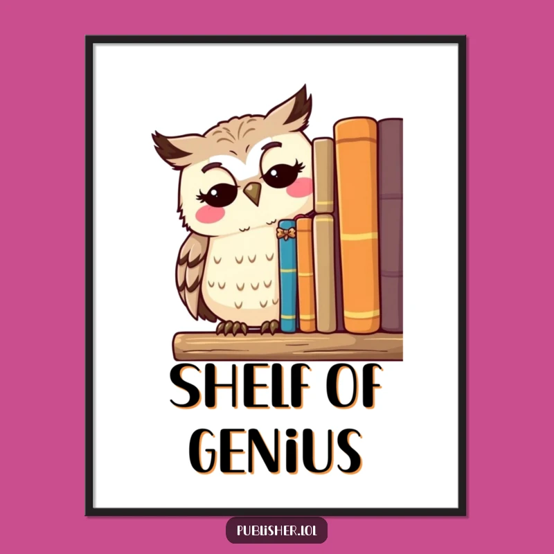 Funny Owl Scholar Digital Art - Instant Wise Decor for Your Space