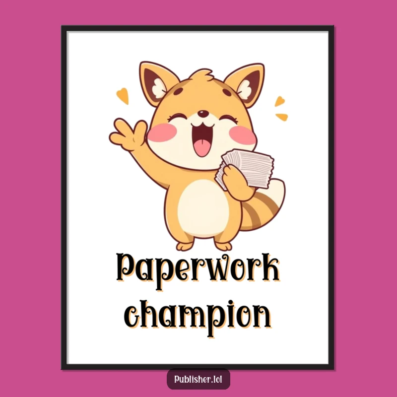 Funny Playful Animal Cheering Digital Art - Instant Joyful Decor