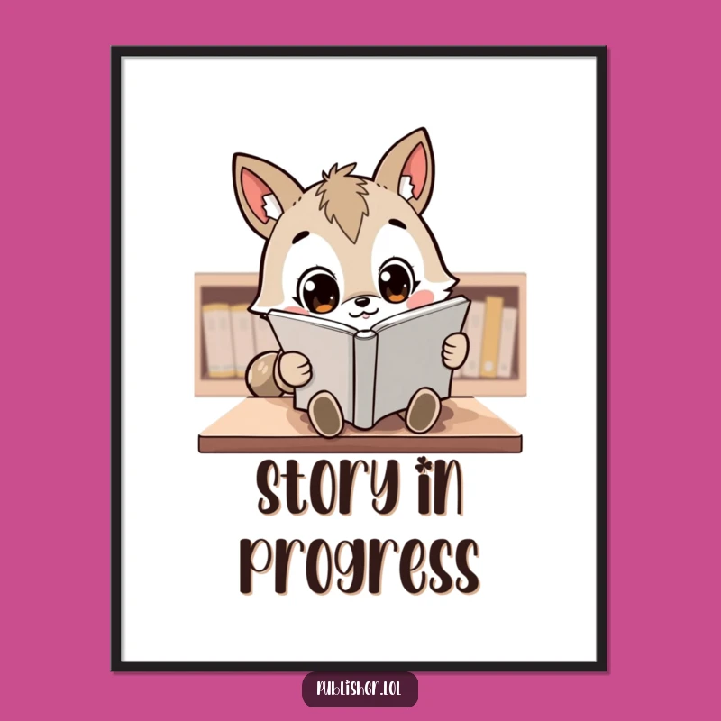 Funny Reviewing Animal Digital Art: Artwork of Character Reading Manuscript, Instant Funny Gift!