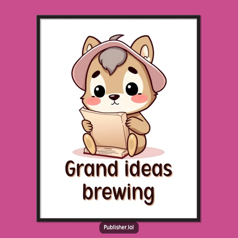 Funny Scholar Animal Digital Art: Inspire Contemplation