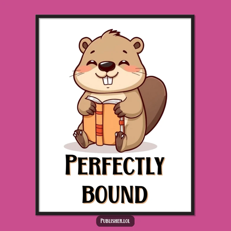 Funny Beaver Book Art - Instant Artisanal Decor for Book Lovers