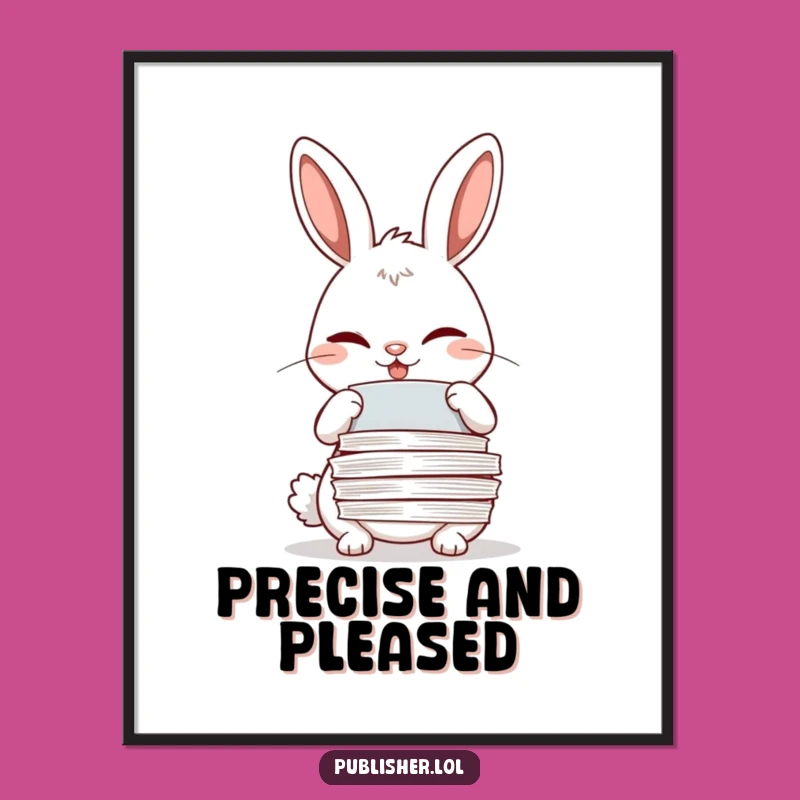 Funny Winking Rabbit Digital Art: Meticulous Office Humor for Instant Gift