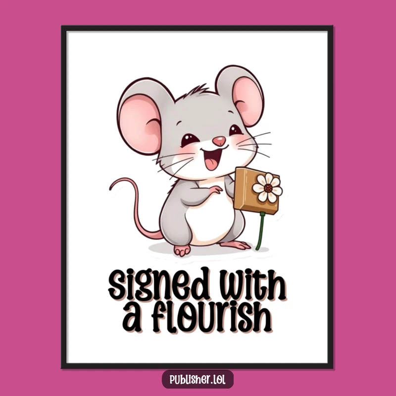 Funny Mouse Crafting Digital Print: Instant Creative Decor