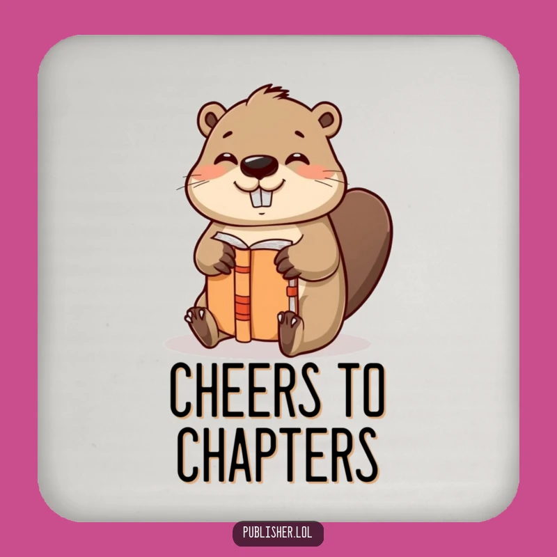 Funny Beaver Book Coaster - Protect Surfaces with Artisanal Humor
